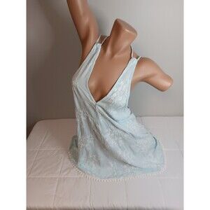 New In Bloom By Janquil Floral Sleep Shirt Sz Large Light Blue